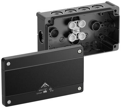 Spelsberg Abox 025/2-L/sw Avgreningsbox (L x B x H) 87 x 152 x 52 mm Svart IP66 1 st