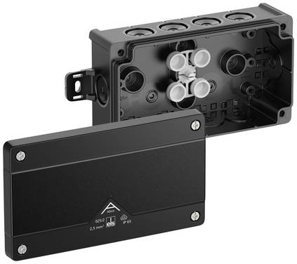 Spelsberg Abox 025/2 AB-L/sw Avgreningsbox (L x B x H) 87 x 152 x 52 mm Svart IP66 1 st