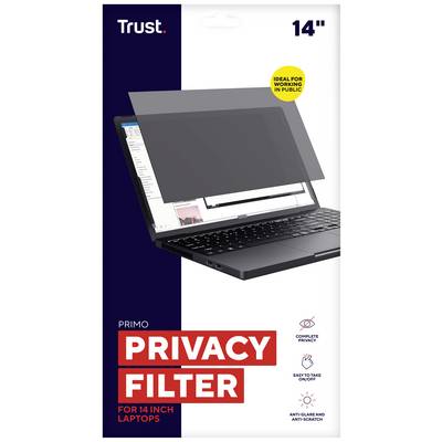 Sekretessfilter för 14-tums laptops. Skyddar mot främmande blickar och repor. Perfekt för arbete på offentliga platser.