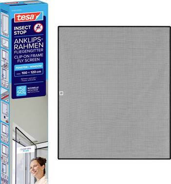 tesa INSECT STOP CLIP-ON 55360-00000-00 Flugnät   (B x H) 1 m x 1.2 m Antracit 1 st