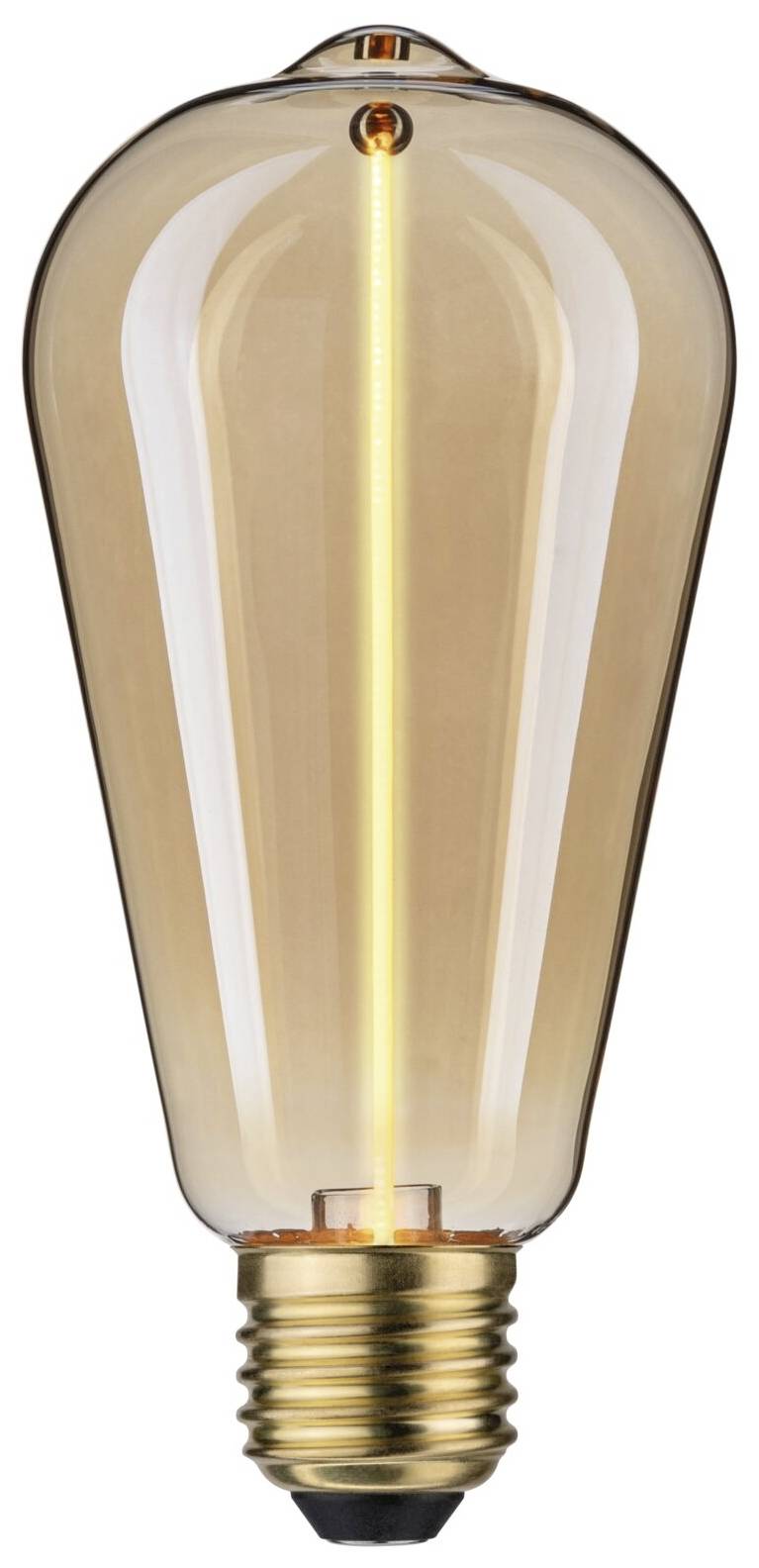 En klassisk, glödlampsformad LED-lampa med Edison-design och varmt sken, lämplig för stilfull belysning.