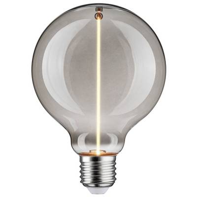 En glödlampa i kulform med tydlig, central glödtråd och metallisk sockel. Den symboliserar idéer eller energi.