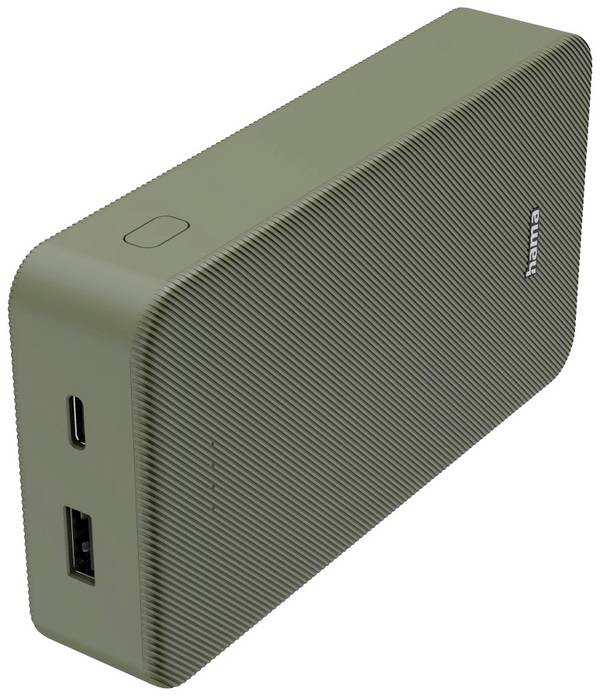 Hama Batterie Powerbank 20000 mAh Fast Charge LiPo Grön Statusindikering
