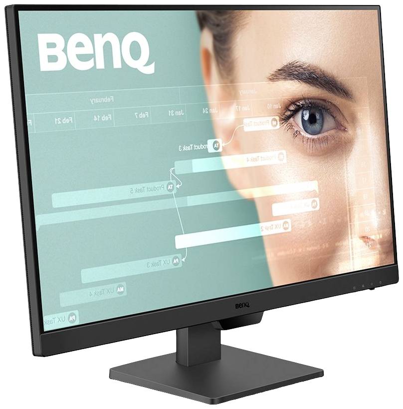 BenQ-skärm med ett ansikte på skärmen som visar ett mjukstatsgränssnitt.