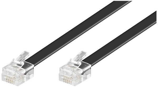 Goobay Telefon Anslutningskabel [1x RJ12 hane - 1x RJ12 hane] 6.00 m Svart
