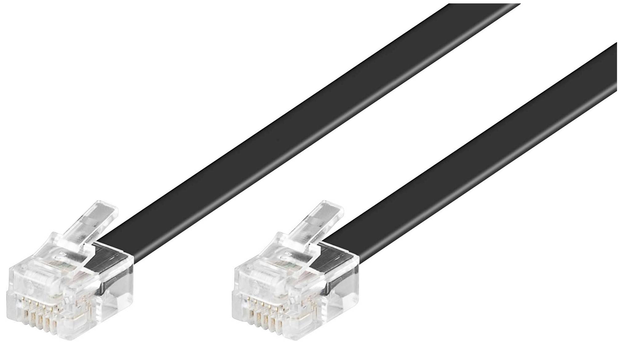 Två svarta nätverkskablar med RJ45-kontakter i ändarna, använda för Ethernet-anslutningar i datornätverk.