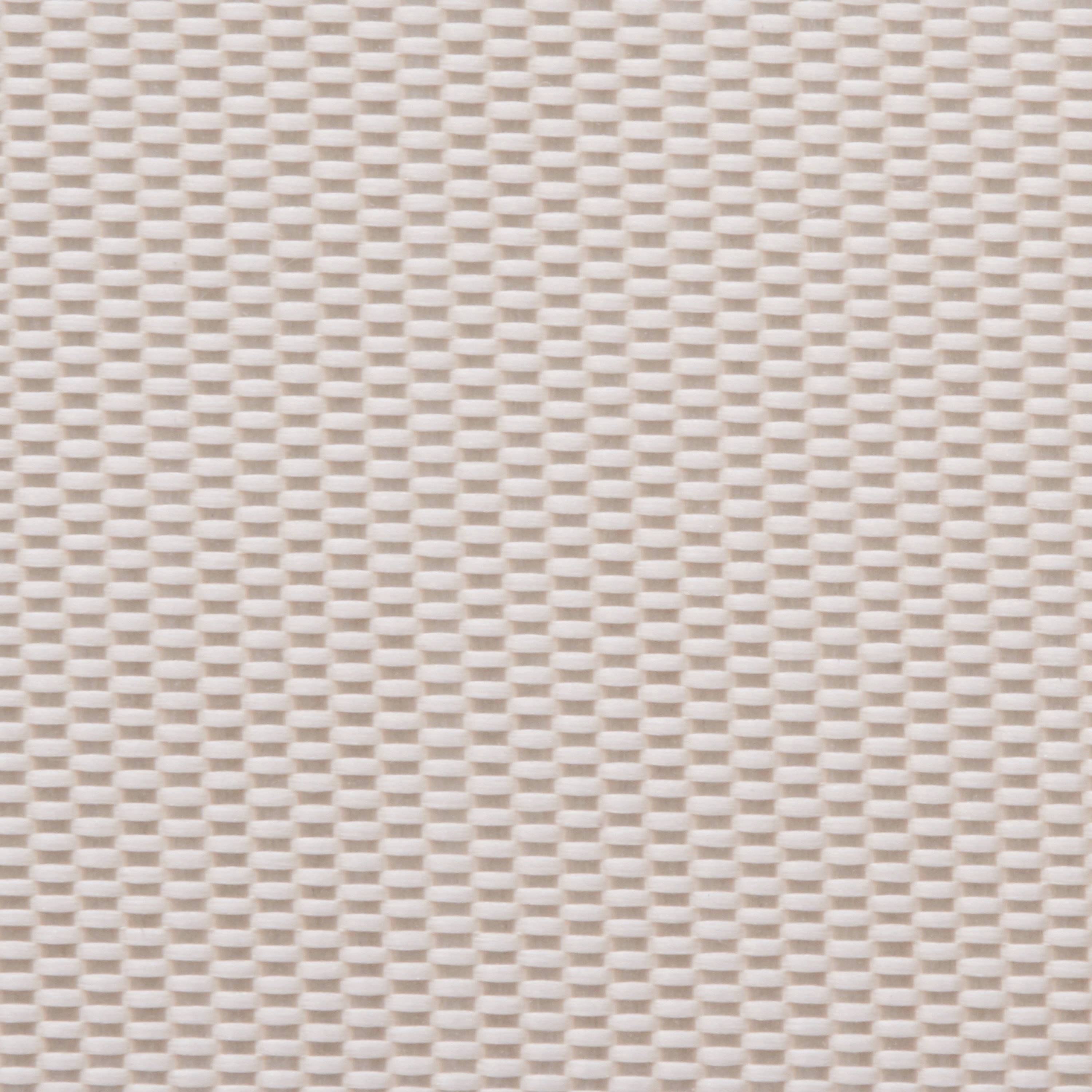Flätat beige textilmönster med rektangulära interlockstrukturer i jämn fördelning.