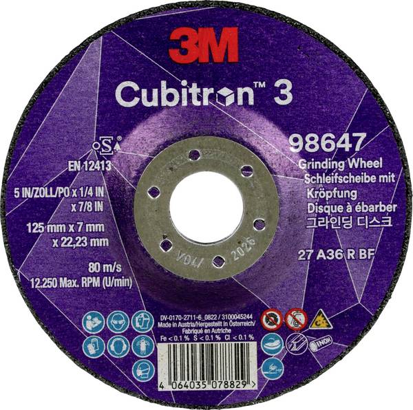 Cubitron 98647  Skrubbskiva 10 delar 125 mm 22.23 mm 10 st