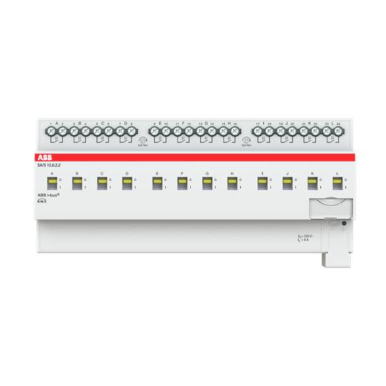ABB Haus-märkesbrytare med flera switchar och anslutningar, lämplig för styrning av elektriska system i byggnader.
