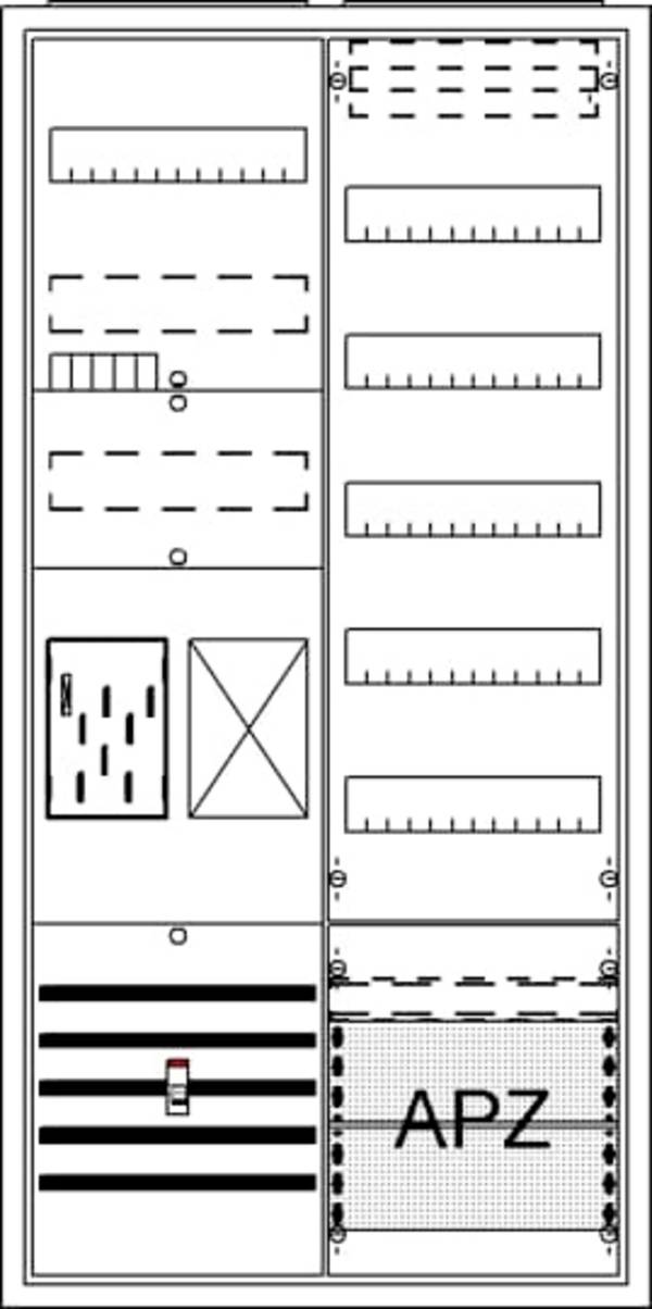 Striebel & John 2CPX054209R9999 BA27BB Komplett skåp Infälld, Utanpåliggande, delvis försänkt Antal serier = 57 Innehåll 1 st