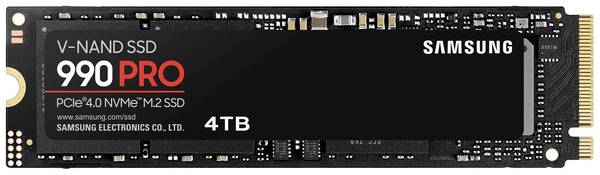 Samsung 990 PRO 4 TB Intern NVMe/PCIe M.2 SSD PCIe NVMe 4.0 x4 Box MZ-V9P4T0BW