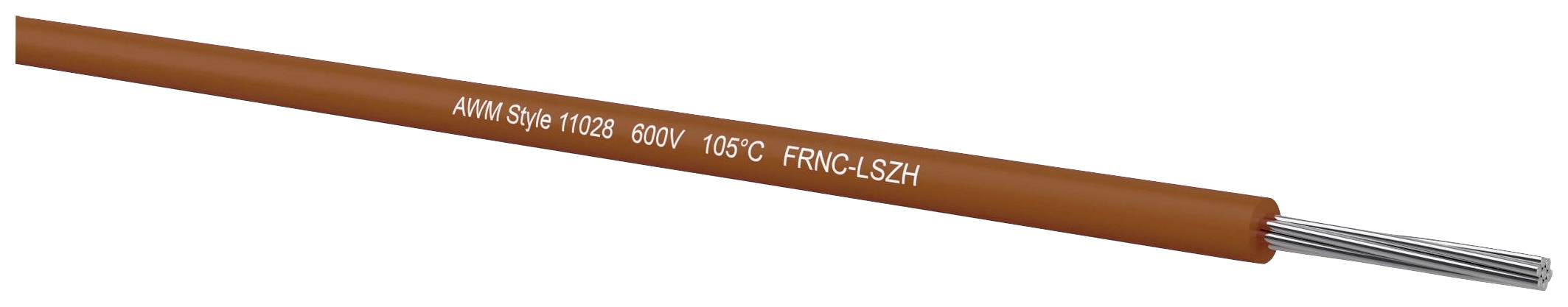 Kabeltronik 090220702 Flätad kabel UL 11028 1 x 0.34 mm² Brun 250 m