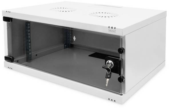 Digitus DN-38010 19" väggskåp (B x H x D) 540 x 241 x 400 mm 4 U Grå-vit (RAL 7035), Grå, Grå (metallkåpa), Ljusgrå, Ljusgrå