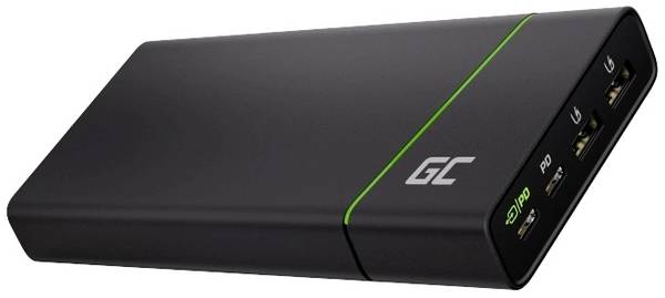 Green Cell GC PowerPlay Ultra Powerbank 26800 mAh Quick Charge 3.0, Power Delivery LiPo USB-C®, USB-A Svart Statusindikering, Kan laddas och laddas ur samtidigt