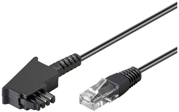 Goobay DSL Anslutningskabel [1x RJ45 hane - 1x TAE-F-stiftdon] 3.00 m Svart