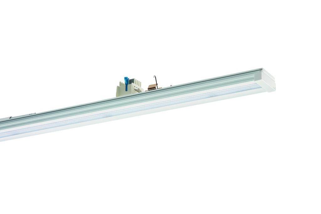 En LED-ljusslinga med synliga elektriska anslutningar, monterad på vit bakgrund.