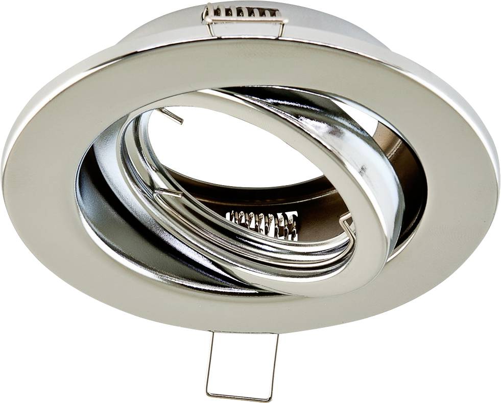 Teknisk ritning av ett cirkulärt infällt belysningssystem med mått: Ytterdiameter 105 mm, inbyggnadsdjup 40 mm, hålstorlek 74 mm.
