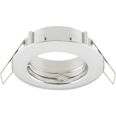Teknisk ritning visar måtten för en rund infälld armatur, diameter och djup är angivna. Sido- och ovanifrånvy.
