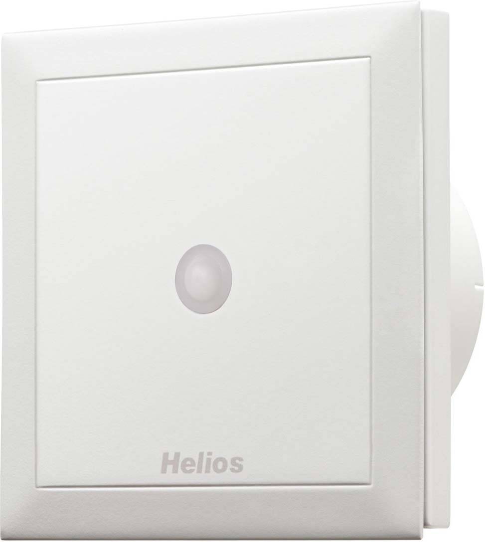 En vit väggströmbrytare med integrerad sensor, märkt 'Helios', för styrning av ventilations- eller klimatanläggningar.