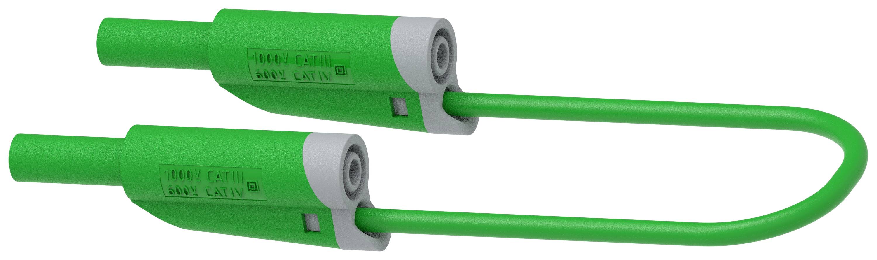 En grön elkabel med två kontakter som används för säkra elektriska anslutningar i olika tillämpningar.