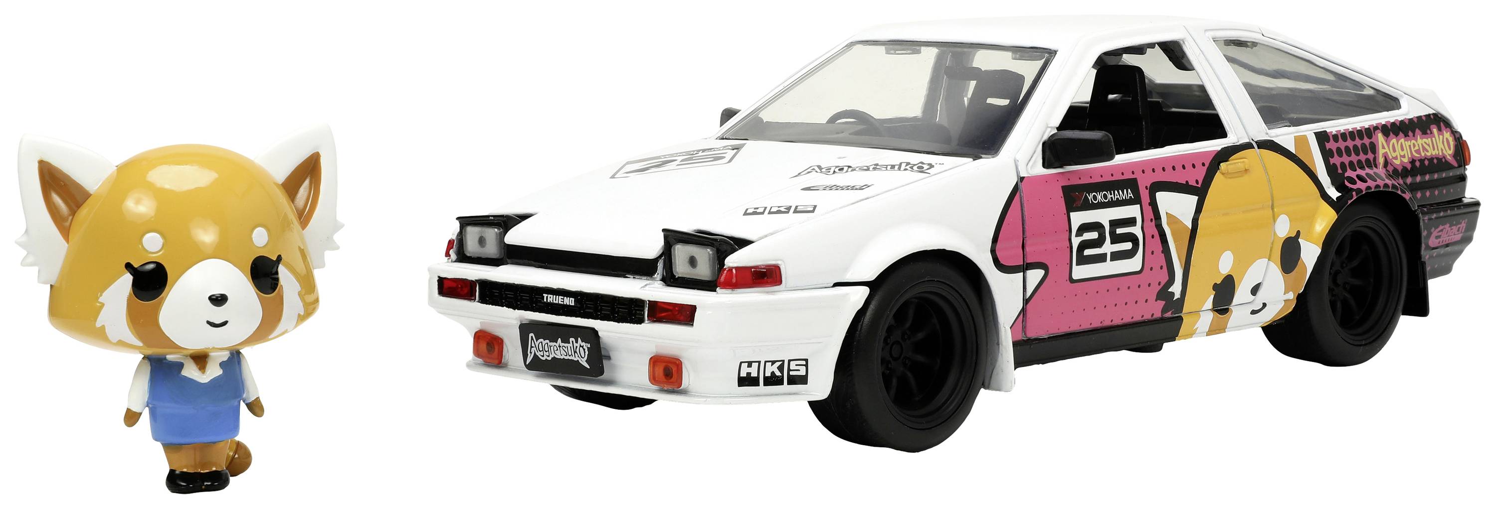 JADA TOYS Byggmodell Bil Toyota Aggrettsuko 1986 Toyota Trueno AE86 Färdig modell Bilmodell