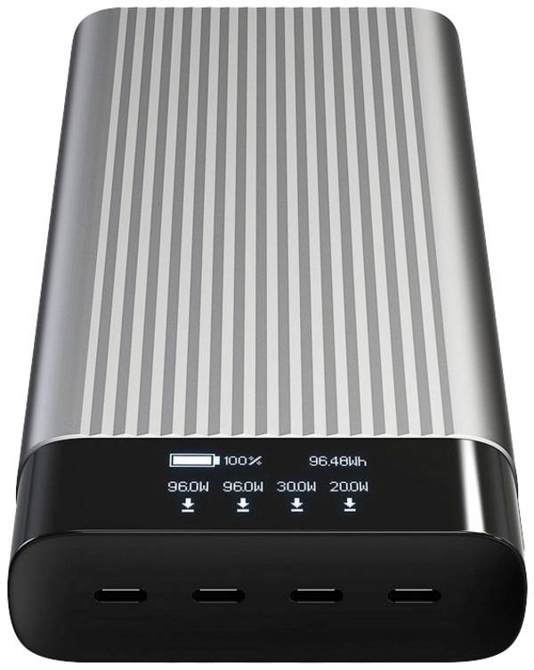 HYPER HyperJuice HJ245B Powerbank 27000 mAh USB-C® Svart/Silver