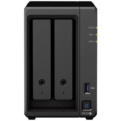 Synology DiskStation DS723+ NAS-serverhölje 0 GB 2 Bay På-/av-knapp, eSATA-Anslutning, RAID-aktiverad, 1x USB 3.0 HUB, 2