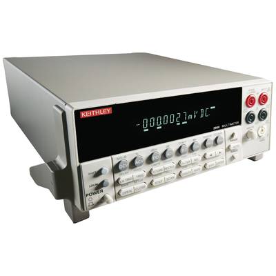 Ett digitalt multimeter med displayen '00000027 mV DC'. Utrustad med ett flertal knappar för olika mätlägen och anslutningar.
