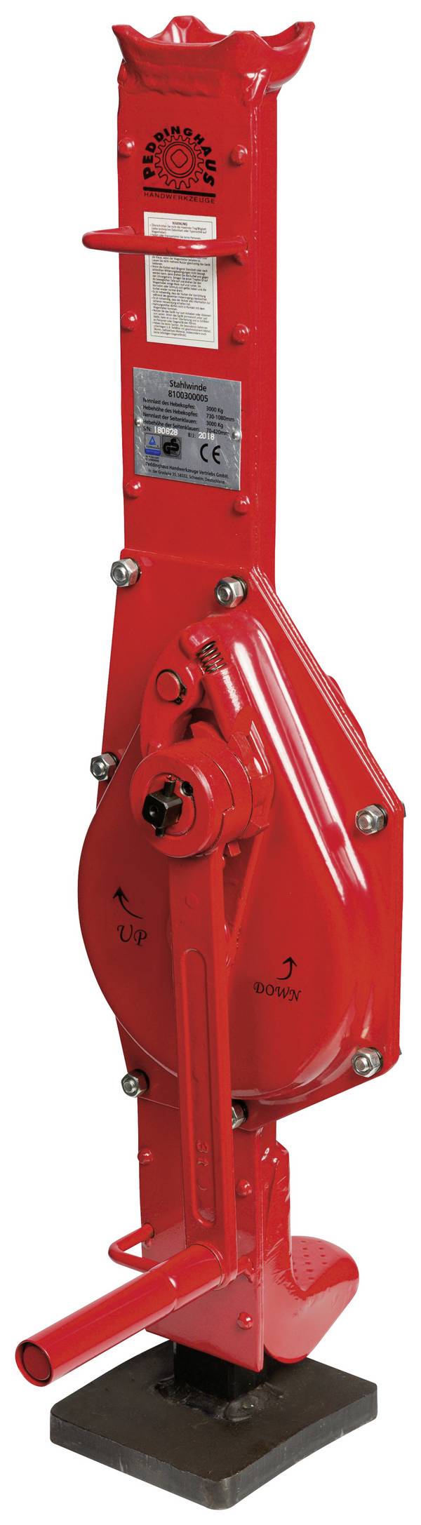 Peddinghaus 8000300005 Stålvinsch 'Red-Jack' 1,5 ton - 360 mm lyfthöjd Bärförmåga (max.): 1500 kg