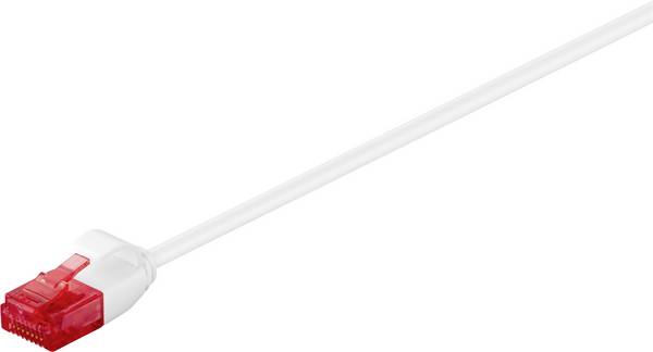 Goobay 71549 RJ45 Nätverkkabel, Patchkabel CAT 6 U/UTP 0.15 m Vit Högflexibel 1 st
