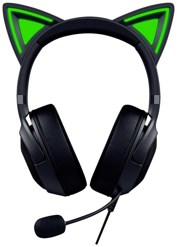 RAZER Kraken Kitty V2  Over Ear-hörlurar Sladd Stereo Svart   Spel