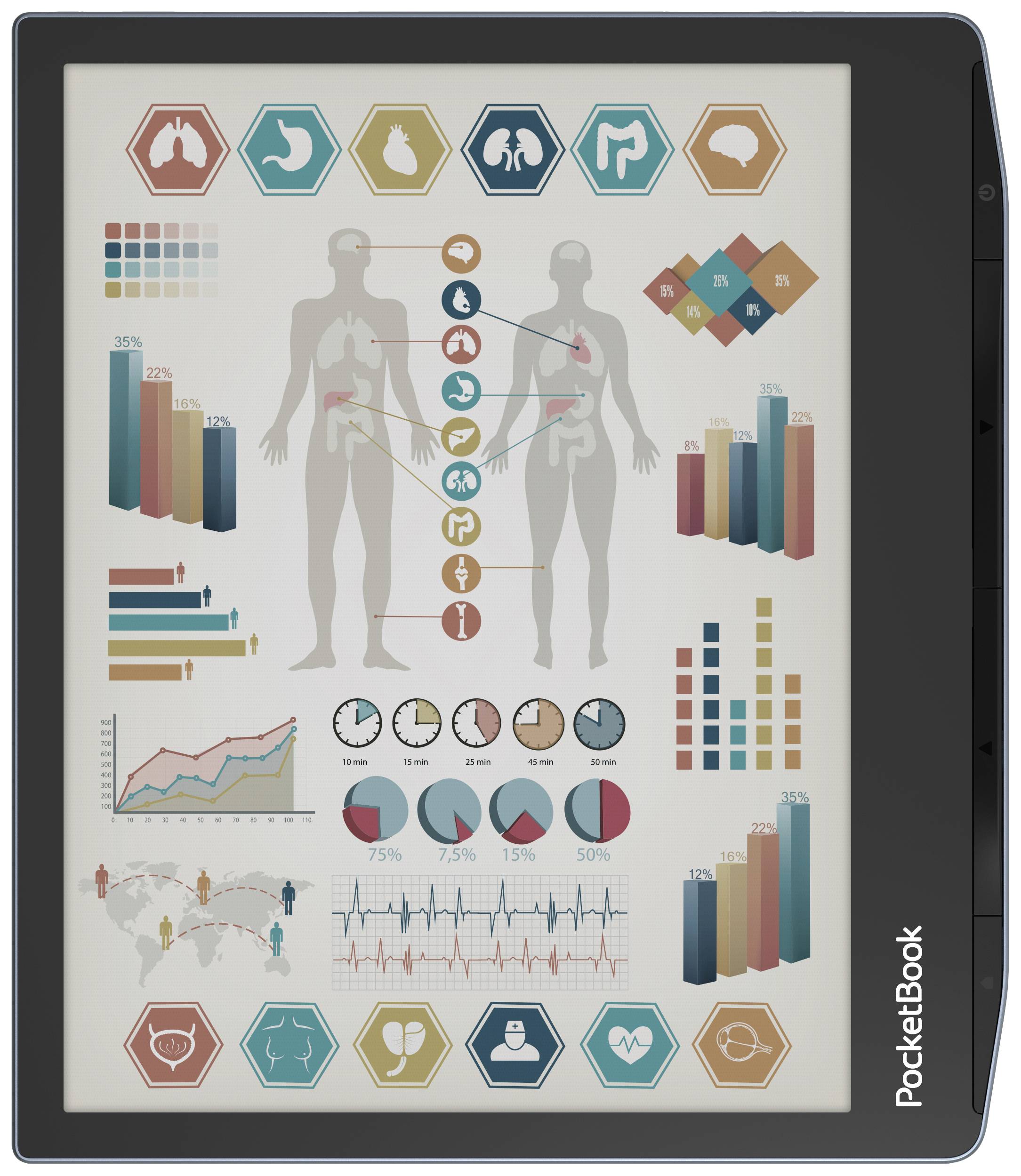 Digital hälsoindikator med symboler och grafik