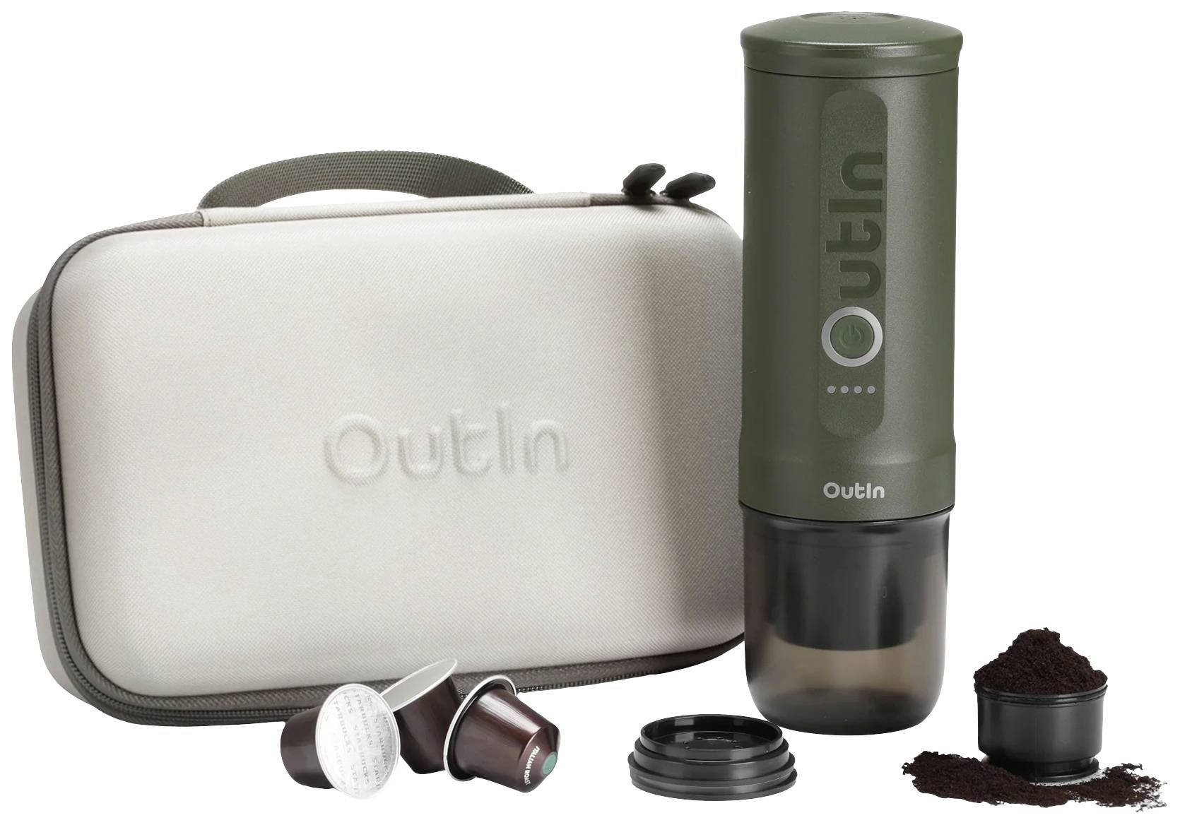 OutIn Nano Espressomaskin Skogsgrön med litiumbatteri-0