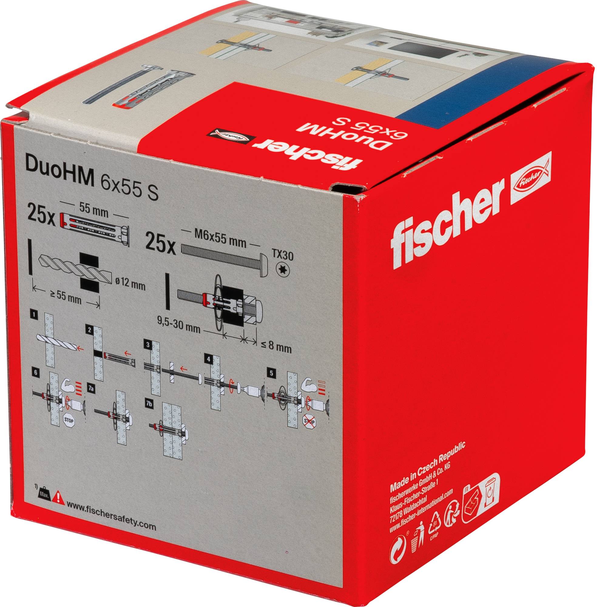 Fischer 572925 DuoHM 6x55 S PH TX Hålrumsplugg 55 mm 25 st-7
