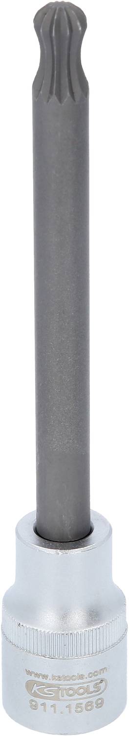 Lång Torx-bits med räfflad skaft och sexkantig bas, lämplig för arbeten på motorfordon.