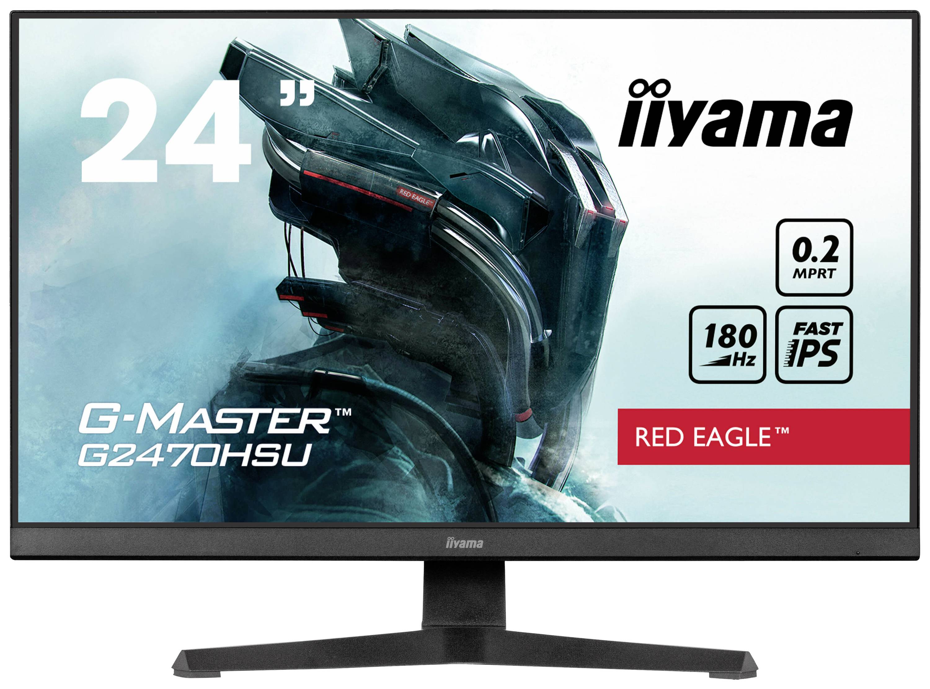 Iiyama G-MASTER Red Eagle G2470HSU-B6 Spelskärm EEK E (A - G) 60.5 cm (23.8 tum) 1920 x 1080 pixel 16:9 0.2 ms HDMI, DisplayPort, Hörlurar (3.5 mm), USB 3.2 Gen 1 IPS LCD