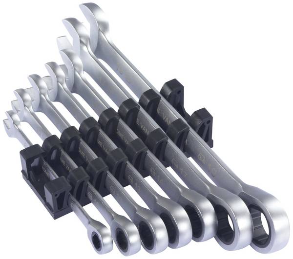 TOOLCRAFT TO-9626412 Spärr-inringnyckel-sats 7 delar Nyckelvidd (Metrisk) (för titel) 8 - 19 mm
