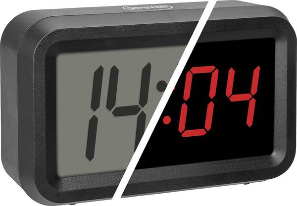TFA Dostmann  60.2038.01  Kvarts  Väckarklocka  Svart  Larmtider 1    Stor display