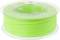 Spole med grönt 3D-skrivarfilament, redo att användas för 3D-utskrift, placerad på en vit bakgrund.