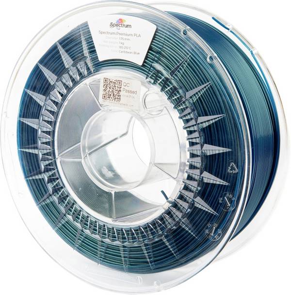 Spectrum Filaments 80275 PLA Premium 3D-skrivare Filament PLA-plast Hög draghållfasthet 1.75 mm 1000 g Karibisk blå, Blå 1 st
