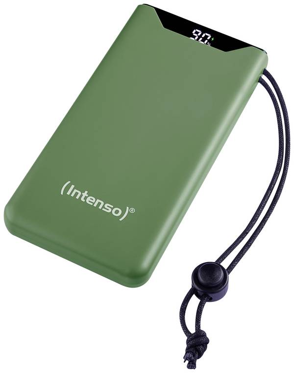 Intenso F10000 Powerbank 10000 mAh Quick Charge, Power Delivery LiPo USB-A, USB-C® Grön Statusindikering