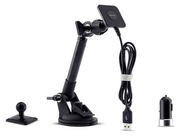 Crosscall X-Car Pro instrumentpanel, Sugkopp, Adhesiva dyna Mobilhållare för bil med laddningsfunktion, Magnetfäste