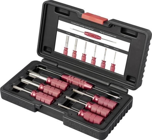 TOOLCRAFT TO-9659463 Verktygssats för upplåsning av tyska terminaler 4 Gauge, 8 Gauge, 12 Gauge, 14 Gauge, 16 Gauge, 20 Gauge