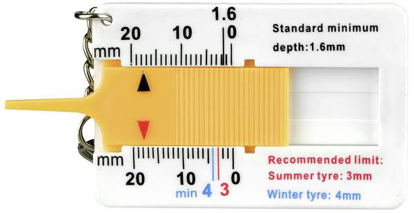 APA 31343 Däckmönstermätare analog  Mätområde Djup 0 - 20 mm