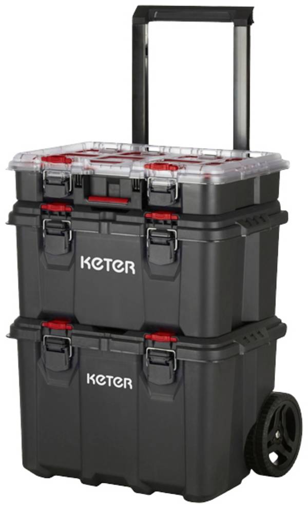 KETER 250927 Stack n Roll Verktygslåda (tom)  Svart