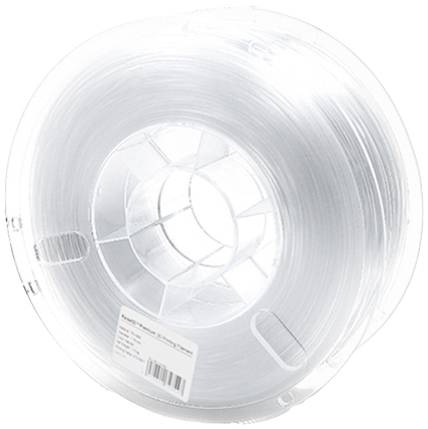 Transparent rulle med klart filament, använd för 3D-skrivare.