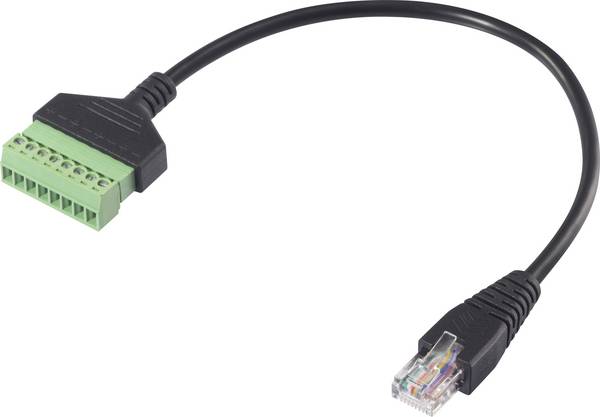 Renkforce RJ45 Nätverk Adapterkabel  [1x RJ45 hane 8p8c - 1x Klämanslutningar] 30 cm Svart
