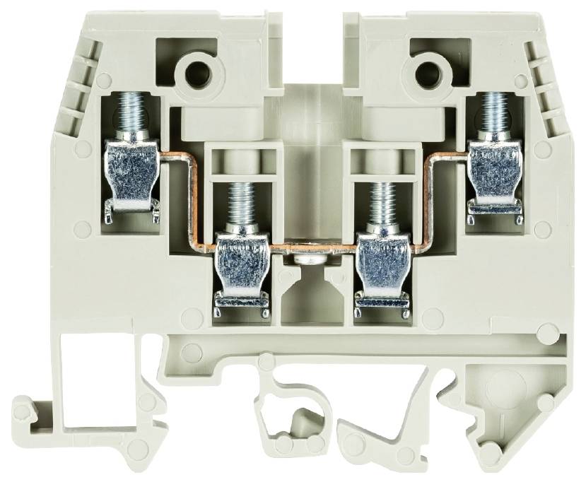 Wieland Electric 57.504.5155.0 Duo-genomgångsklämma 6 mm Skruv Grå 100 st Piece