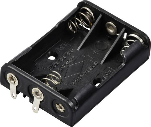TRU COMPONENTS TC-13220576 Batterihållare 3 AAA (R03) Lödanslutning (L x B x H) 52 x 37 x 13 mm