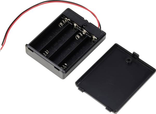 TRU COMPONENTS TC-13220684 Batterihållare 4 AAA (R03) Kabel (L x B x H) 63 x 49 x 17 mm